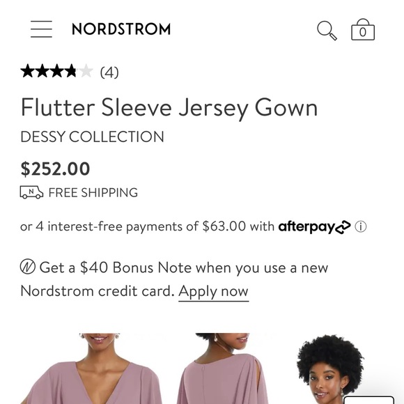 DESSY COLLECTION Flutter Sleeve Jersey Gown - Picture 5 of 5